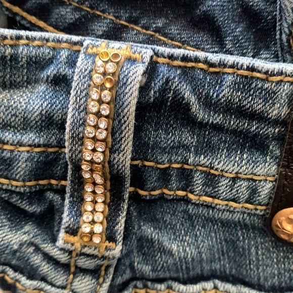 Miss Me Gold Digger Boot Cut Jeans JP5023-6 boot embellished‎ rhinestone size 28 - Picture 4 of 16